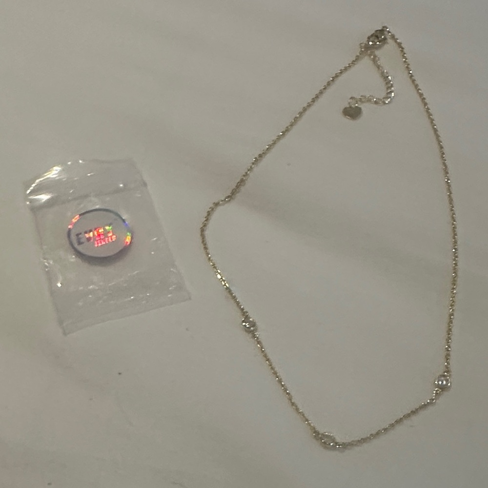 New! Elegant Gold Chain Necklace with crystal details.